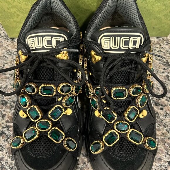 Gucci X SEGA Mesh Suede Calfskin Crystal Women's Size 39 Sneakers SPB-SAL 341230 - Picture 1 of 11